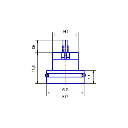 Flush diaphragm pressure sensor with threadless body Р 0,16(0,25…1) - …- D19 -…